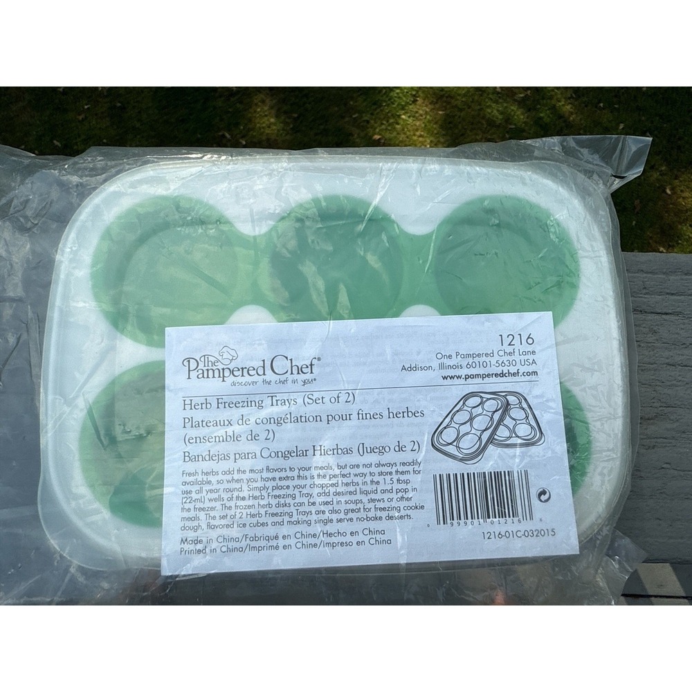 Set of 2 - Pampered Chef Herb‎ Baby Food Freezing Tray #1216 Retired New Sealed